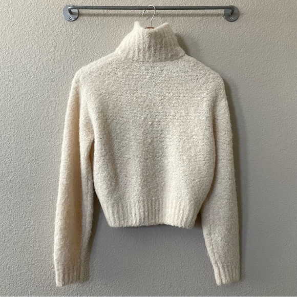 Wilfred Free Aritzia Cropped Zip-Up Marilyn Sweater Sz:XXS Cream - Picture 3 of 10